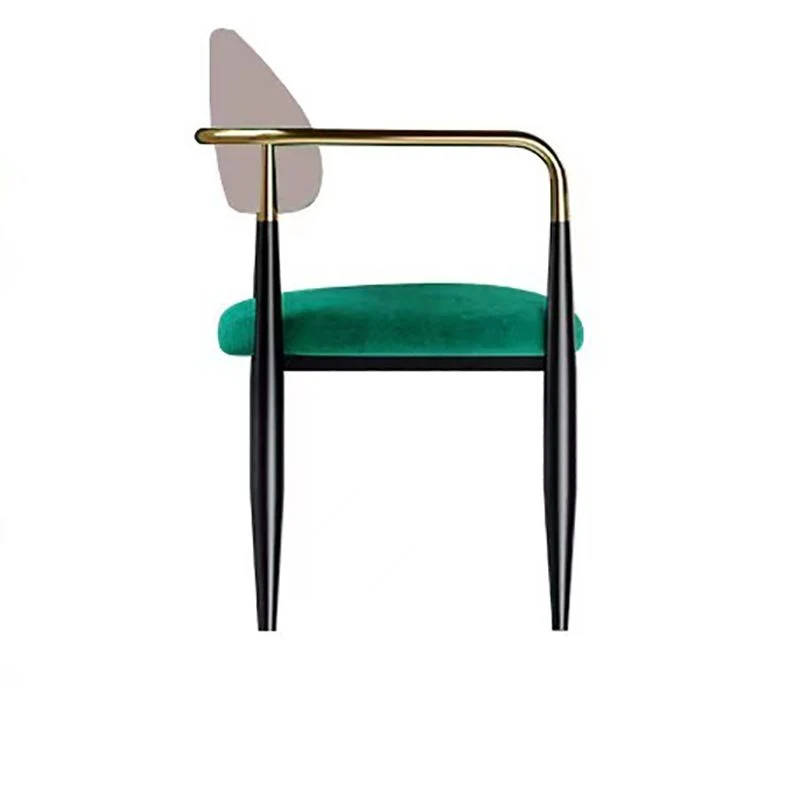 Poltroncina stile Glam Sedia da pranzo velluto con schienale aperto per uso domestico Clearhalo