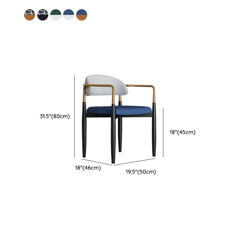 Poltroncina stile Glam Sedia da sala da pranzo metallo con schienale aperto per interni Clearhalo