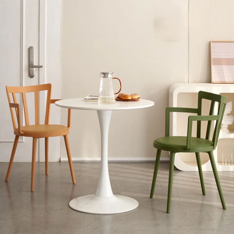 Poltroncina stile moderno con schienale plastica Winsor per interni per sala da pranzo Clearhalo
