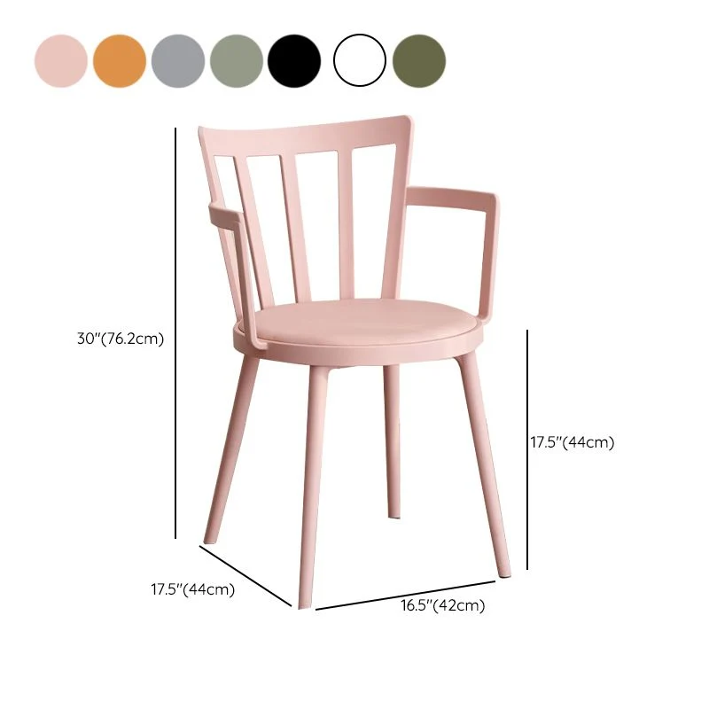 Poltroncina stile moderno con schienale plastica Winsor per interni per sala da pranzo Clearhalo