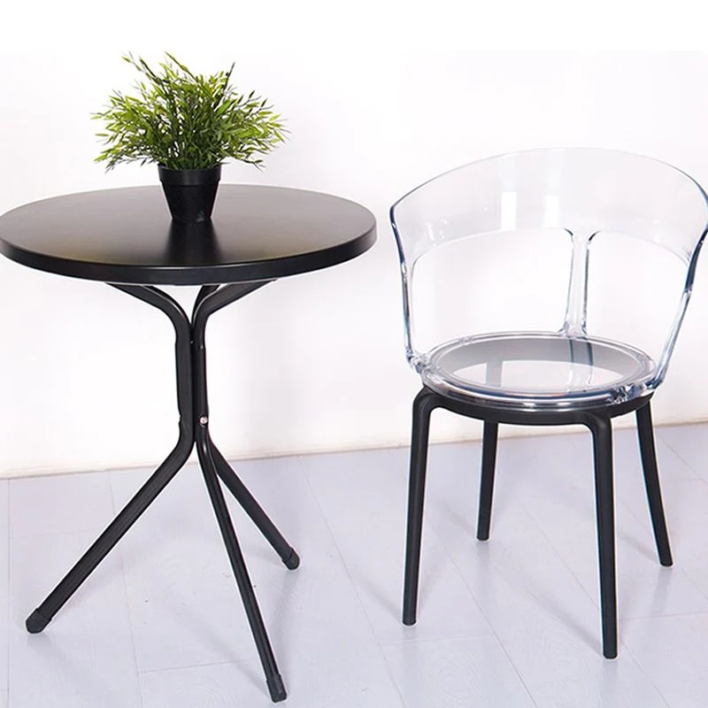 Poltroncina stile moderno Sedia plastica con schienale aperto per sala da pranzo Clearhalo