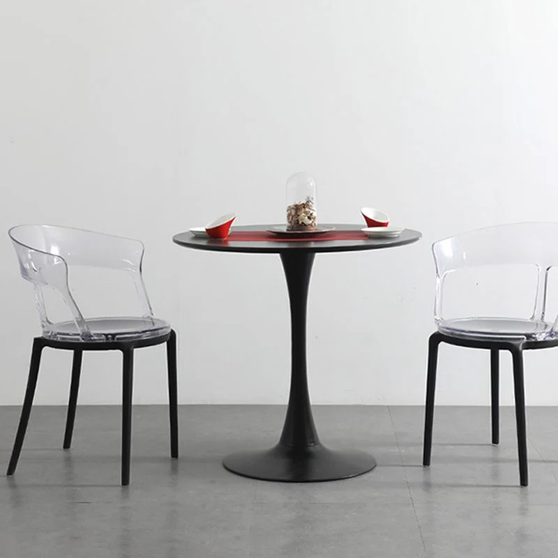 Poltroncina stile moderno Sedia plastica con schienale aperto per sala da pranzo Clearhalo