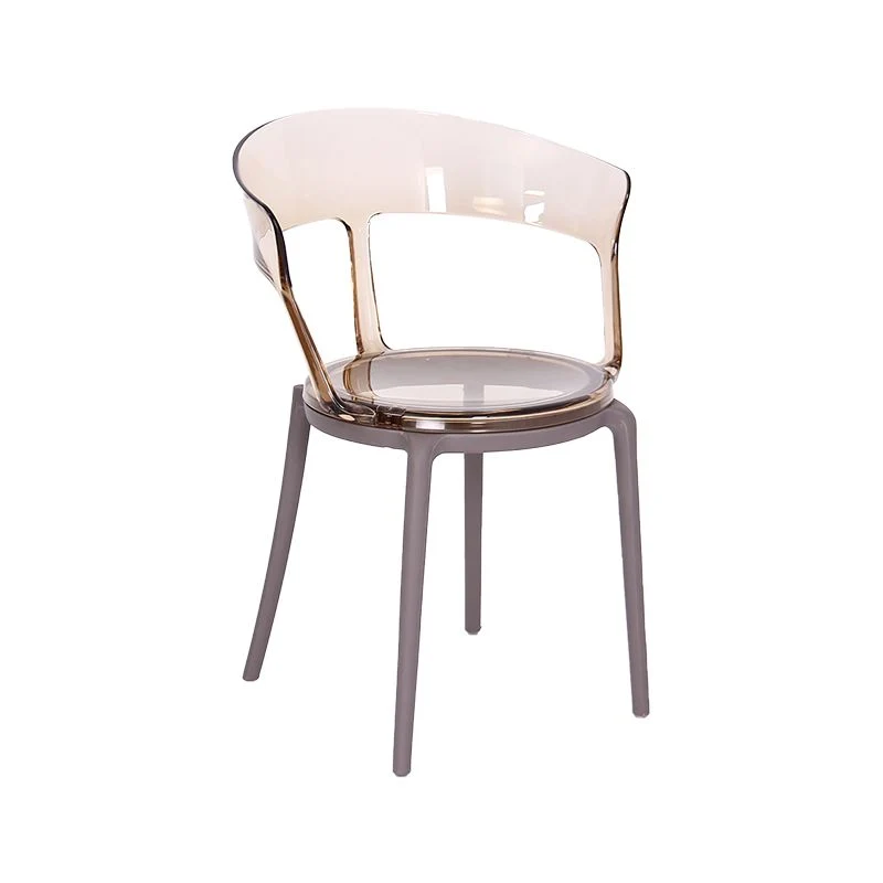 Poltroncina stile moderno Sedia plastica con schienale aperto per sala da pranzo Clearhalo