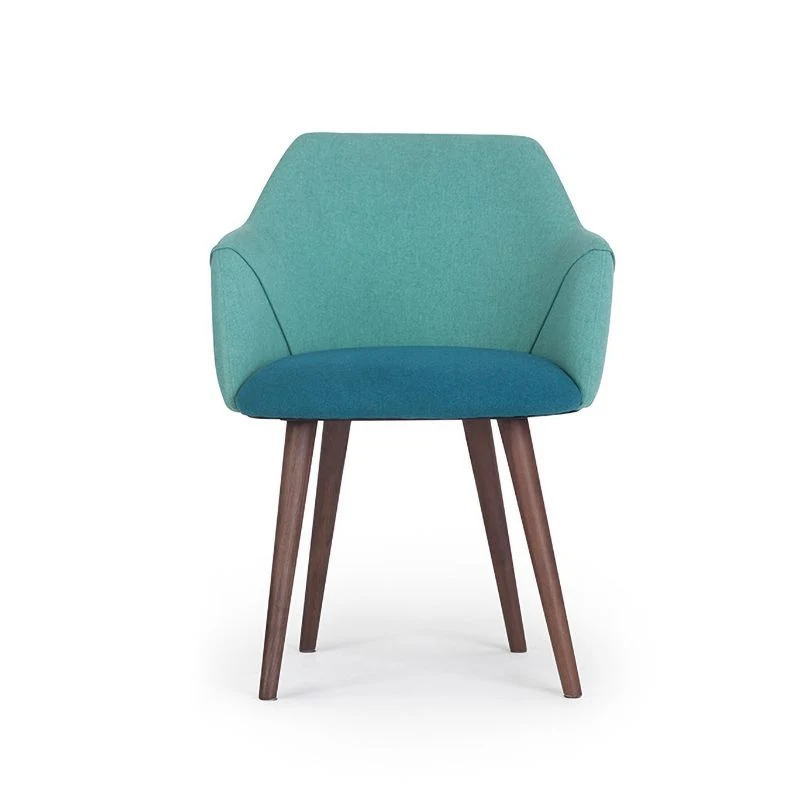 Poltroncina tessuto con finitura opaca Sedia da pranzo scandinava con schienale massiccio (set di 2) Clearhalo
