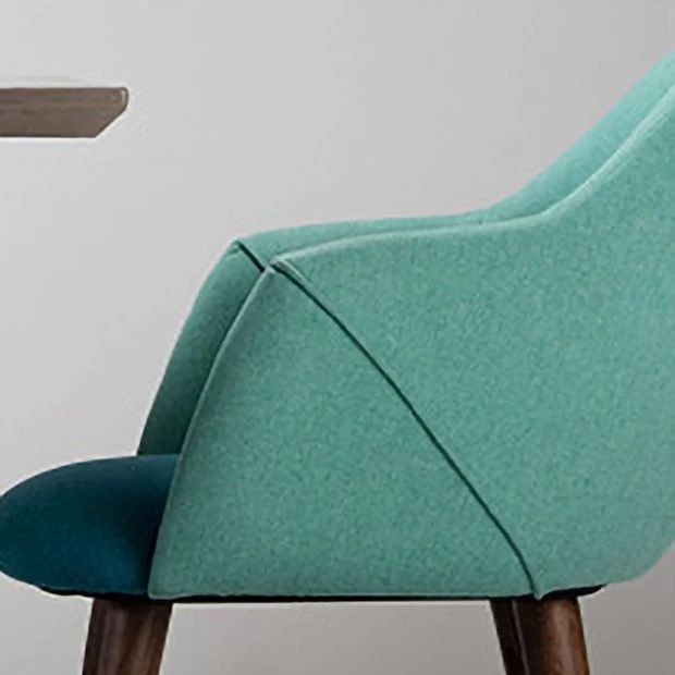 Poltroncina tessuto con finitura opaca Sedia da pranzo scandinava con schienale massiccio (set di 2) Clearhalo