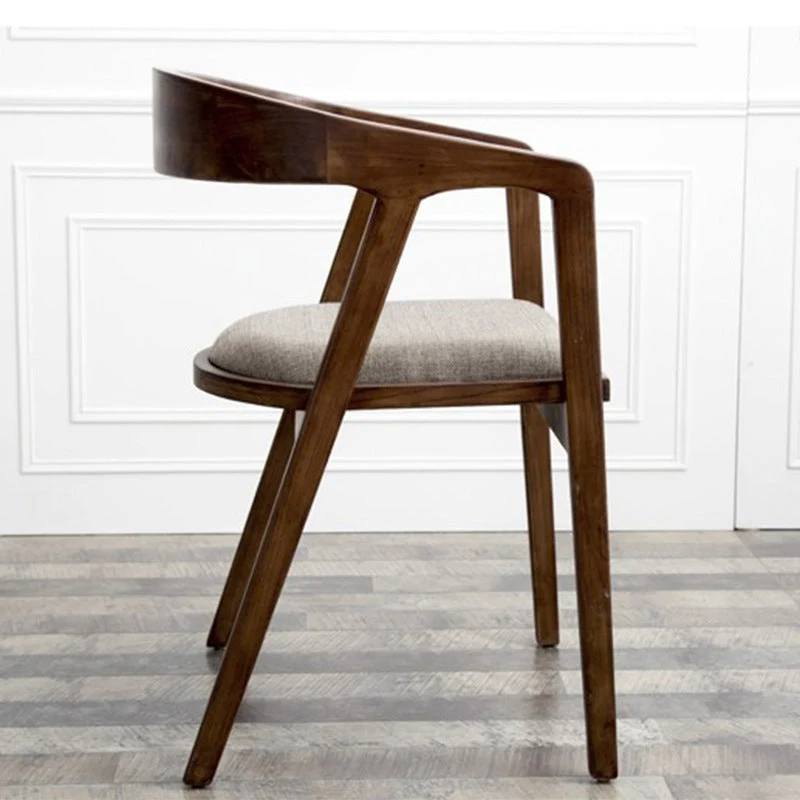 Poltroncina tradizionale legno con schienale aperto, sedia da sala da pranzo per cucina Clearhalo