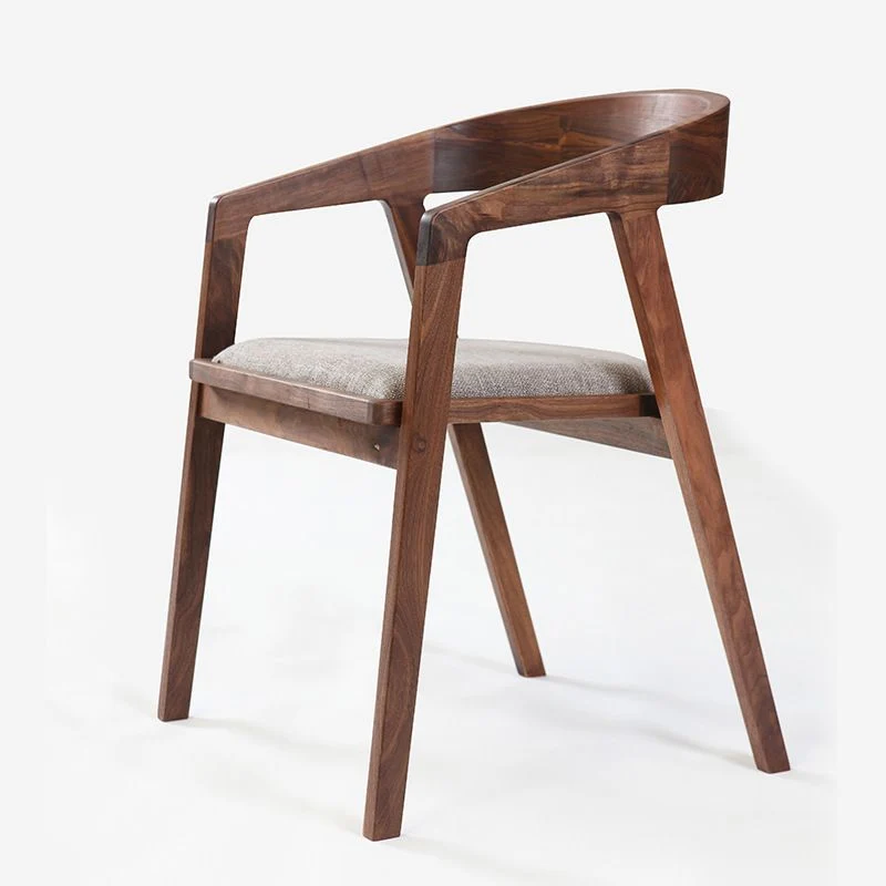 Poltroncina tradizionale legno con schienale aperto, sedia da sala da pranzo per cucina Clearhalo