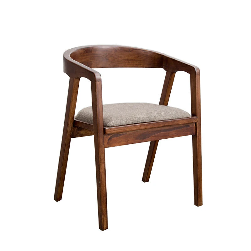 Poltroncina tradizionale legno con schienale aperto, sedia da sala da pranzo per cucina Clearhalo