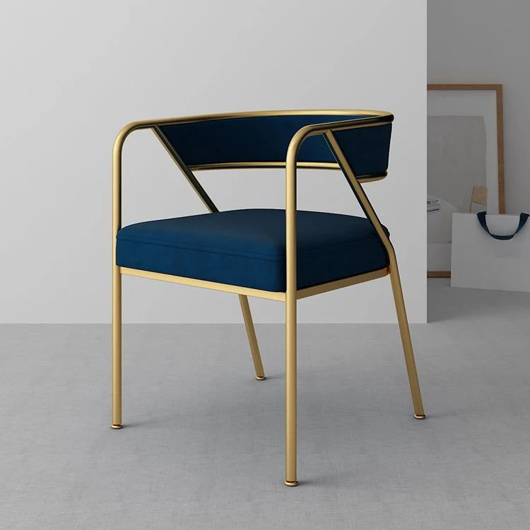 Poltrone imbottite di lusso stile scandinavo, sedia da pranzo con schienale aperto (set di 2) Clearhalo