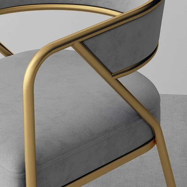 Poltrone imbottite di lusso stile scandinavo, sedia da pranzo con schienale aperto (set di 2) Clearhalo