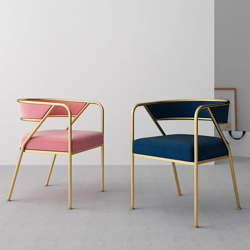 Poltrone imbottite di lusso stile scandinavo, sedia da pranzo con schienale aperto (set di 2) Clearhalo