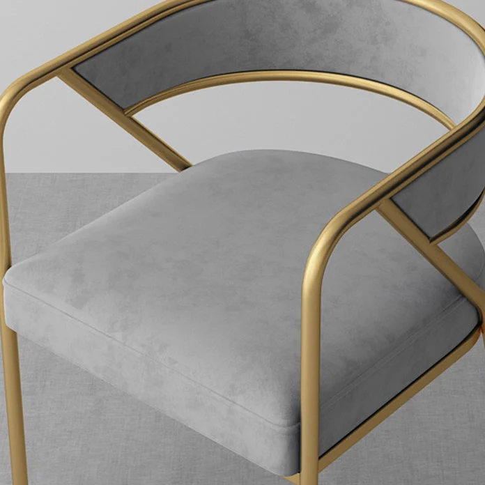 Poltrone imbottite di lusso stile scandinavo, sedia da pranzo con schienale aperto (set di 2) Clearhalo