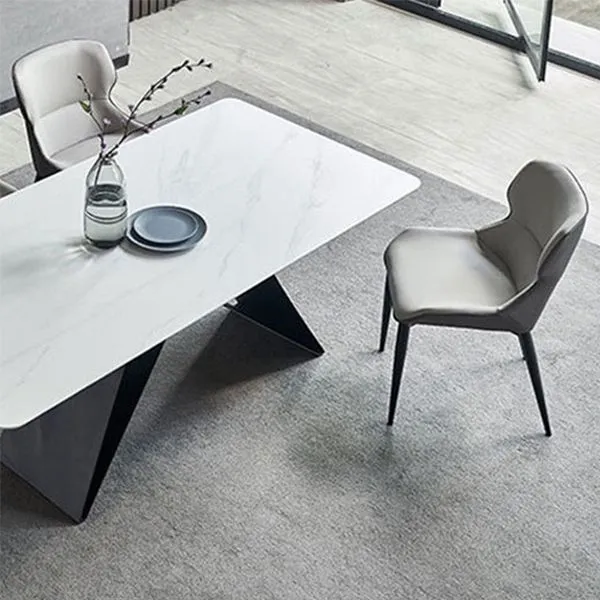 Poltrone da pranzo con schienale alto dal design moderno Sedie da pranzo pelle (set di 4) Clearhalo