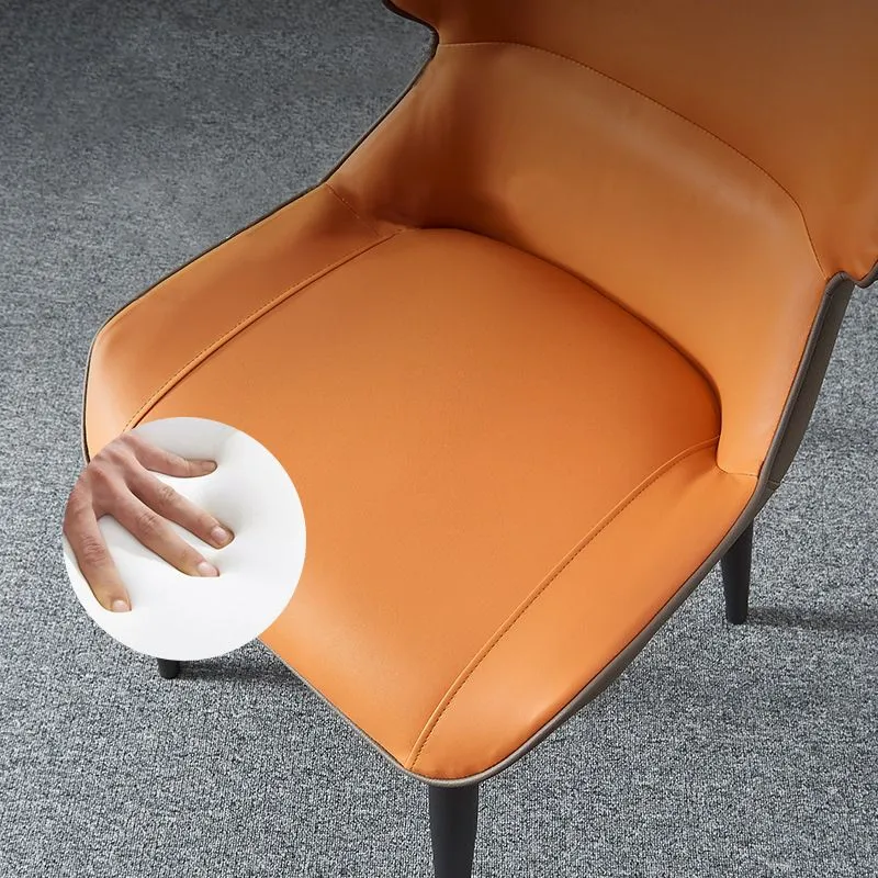 Poltrone da pranzo con schienale alto dal design moderno Sedie da pranzo pelle (set di 4) Clearhalo