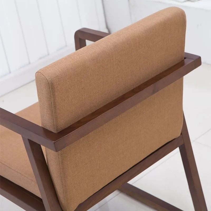 Poltrone da pranzo contemporanee legno Sedia laterale da pranzo tessuto imbottito per ristorante Clearhalo