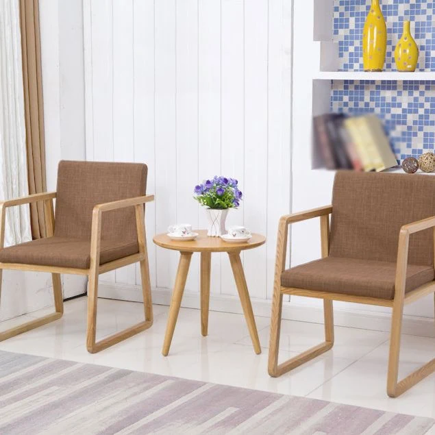 Poltrone da pranzo contemporanee legno Sedia laterale da pranzo tessuto imbottito per ristorante Clearhalo