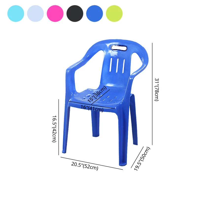 Poltrone da pranzo impilabili stile minimalista Sedia laterale da pranzo con schienale doghe plastica per la casa Clearhalo