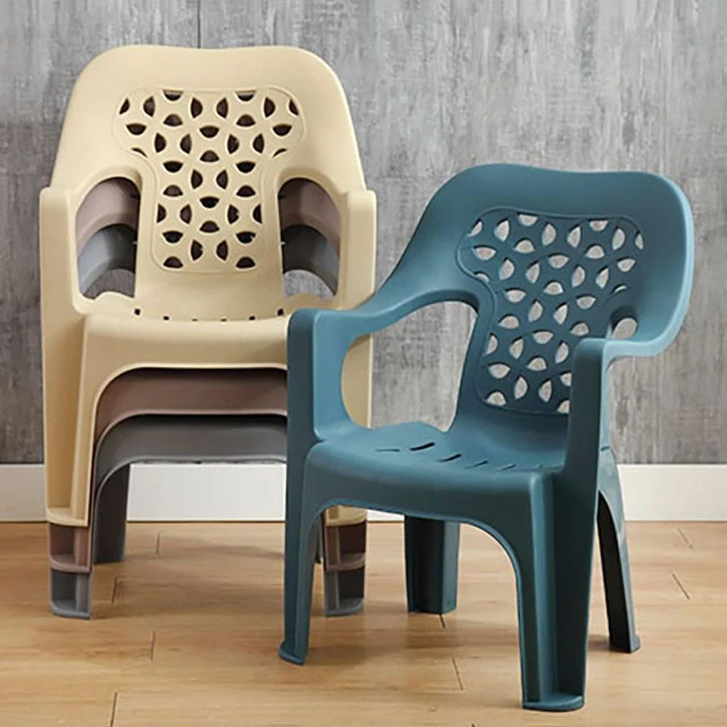 Poltrone da pranzo impilabili stile minimalista Sedia laterale da pranzo plastica con schienale aperto per uso domestico C...