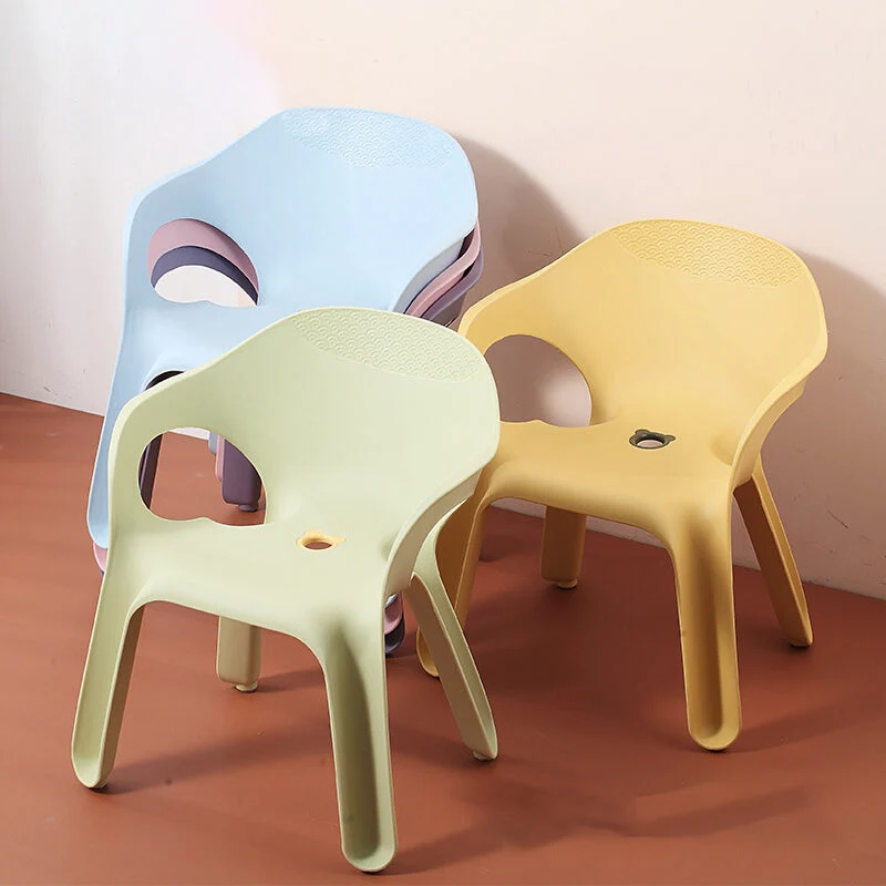 Poltrone da pranzo impilabili stile minimalista Sedia laterale da pranzo con schienale solido plastica per uso domestico C...