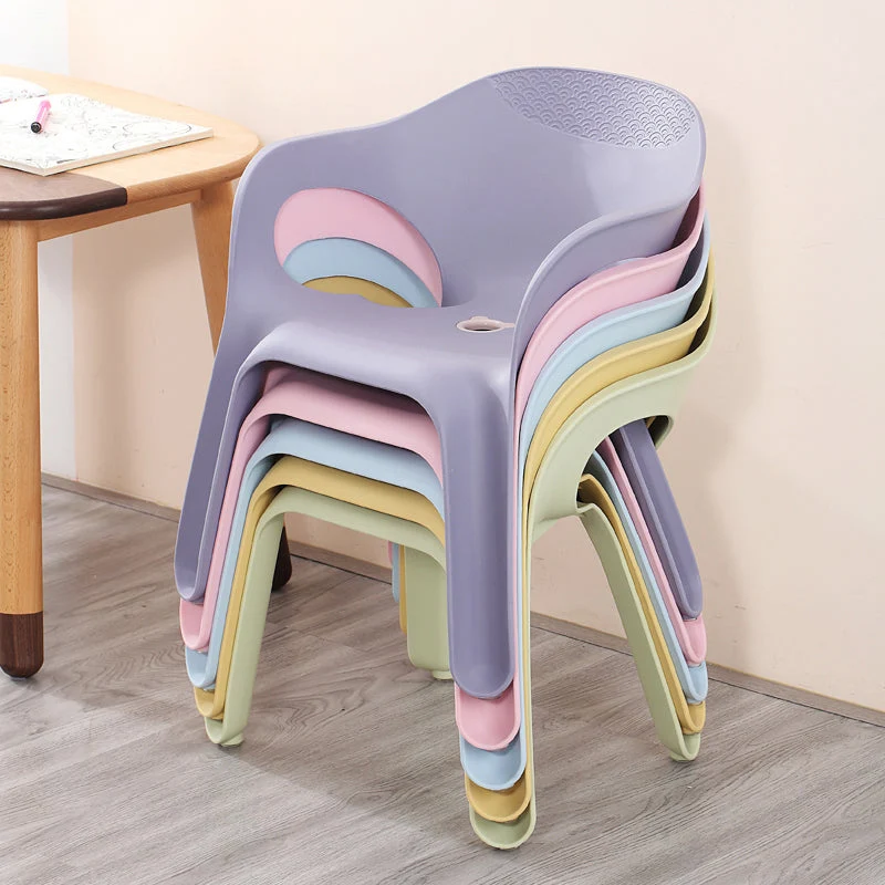Poltrone da pranzo impilabili stile minimalista Sedia laterale da pranzo con schienale solido plastica per uso domestico C...