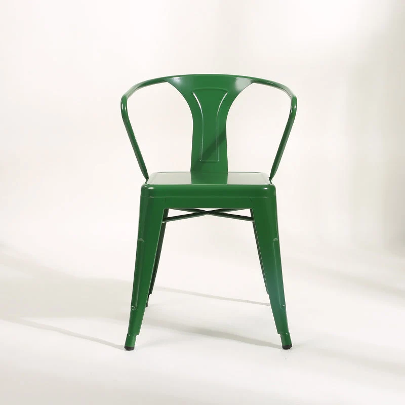 Poltrone da pranzo industriali con gambe metallo Poltrona da pranzo con schienale doghe per bar Clearhalo