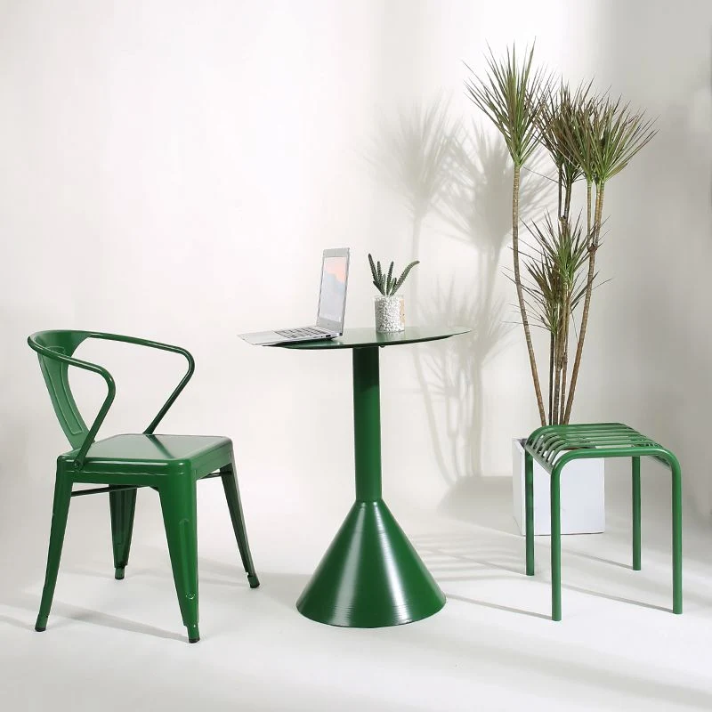 Poltrone da pranzo industriali con gambe metallo Poltrona da pranzo con schienale doghe per bar Clearhalo