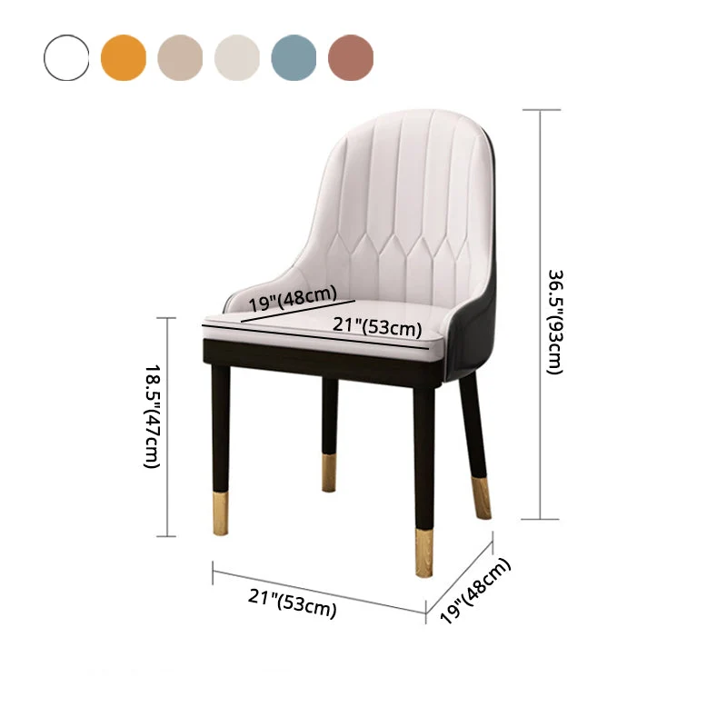 Poltrone da pranzo legno glamour Sedie da sala da pranzo ecopelle per uso domestico Clearhalo