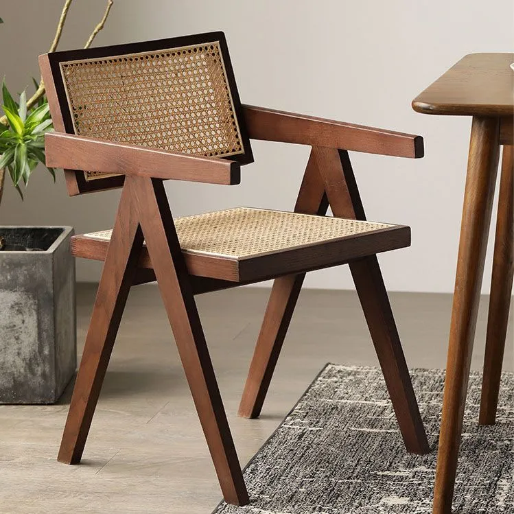 Poltrone da pranzo legno massello Sedia con schienale aperto per interni ed esterni per cucina Clearhalo