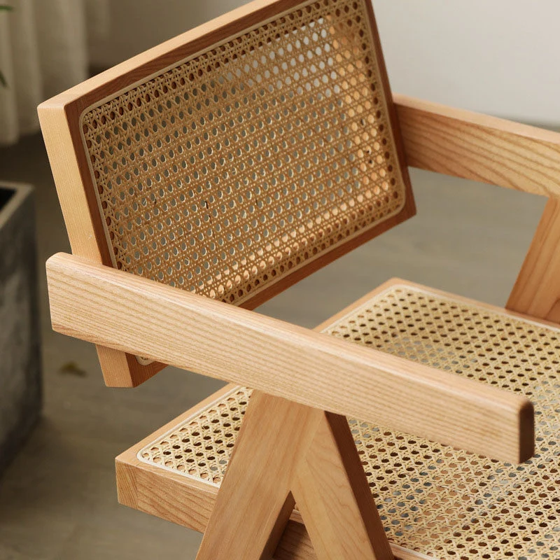 Poltrone da pranzo legno massello Sedia con schienale aperto per interni ed esterni per cucina Clearhalo