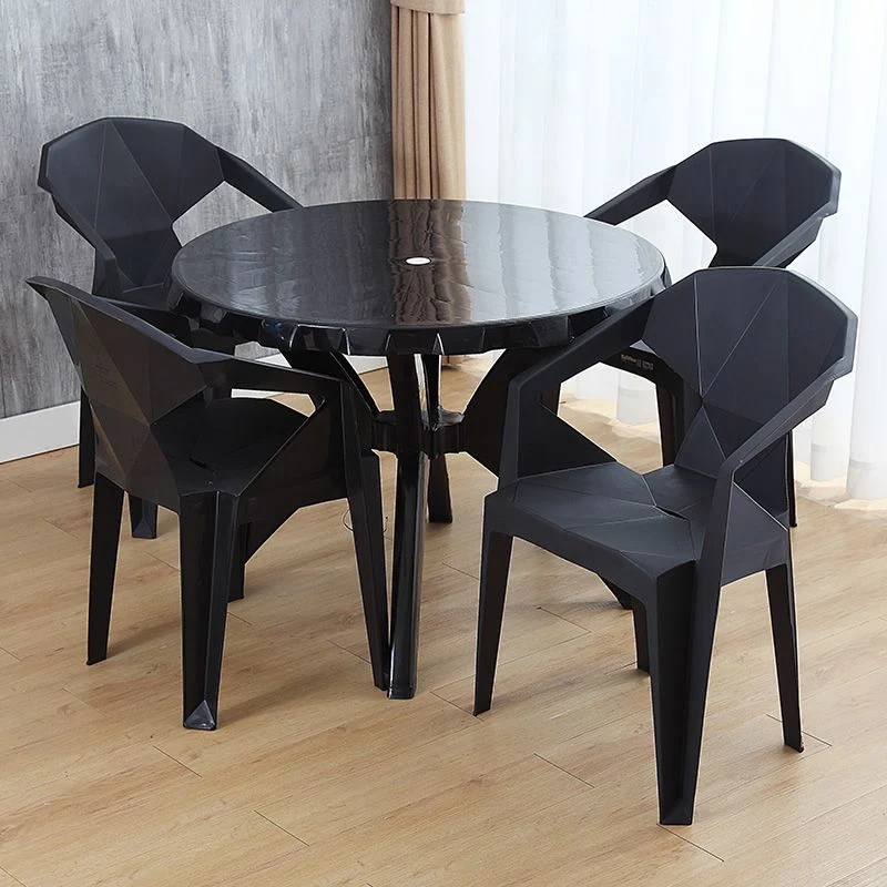 Poltrone da pranzo moderne plastica Poltrone da pranzo impilabili con schienale aperto Clearhalo
