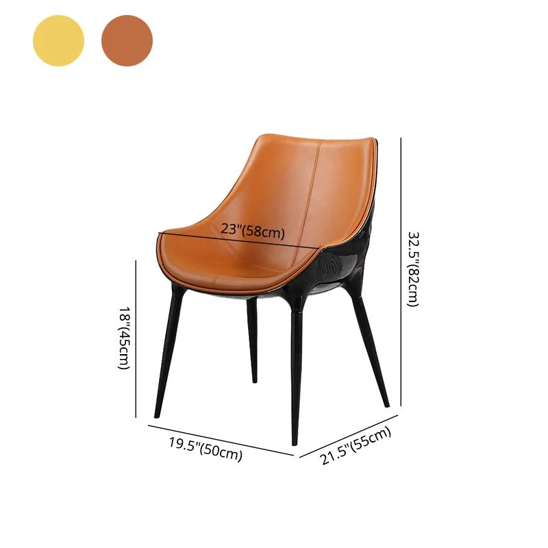 Poltrone da pranzo pelle stile minimalista Sedie con schienale massiccio per cucina (set di 2) Clearhalo