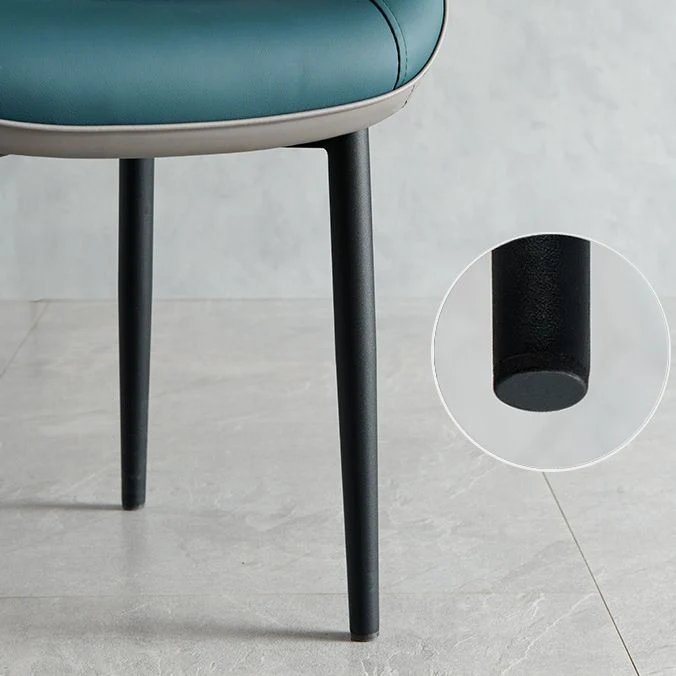 Poltrone da pranzo pelle stile minimalista Wingback Parsons Chair per la casa Clearhalo