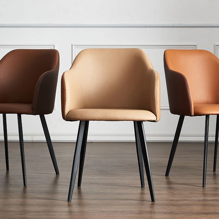 Poltrone da pranzo pelle stile moderno Sedie imbottite con schienale solido Clearhalo