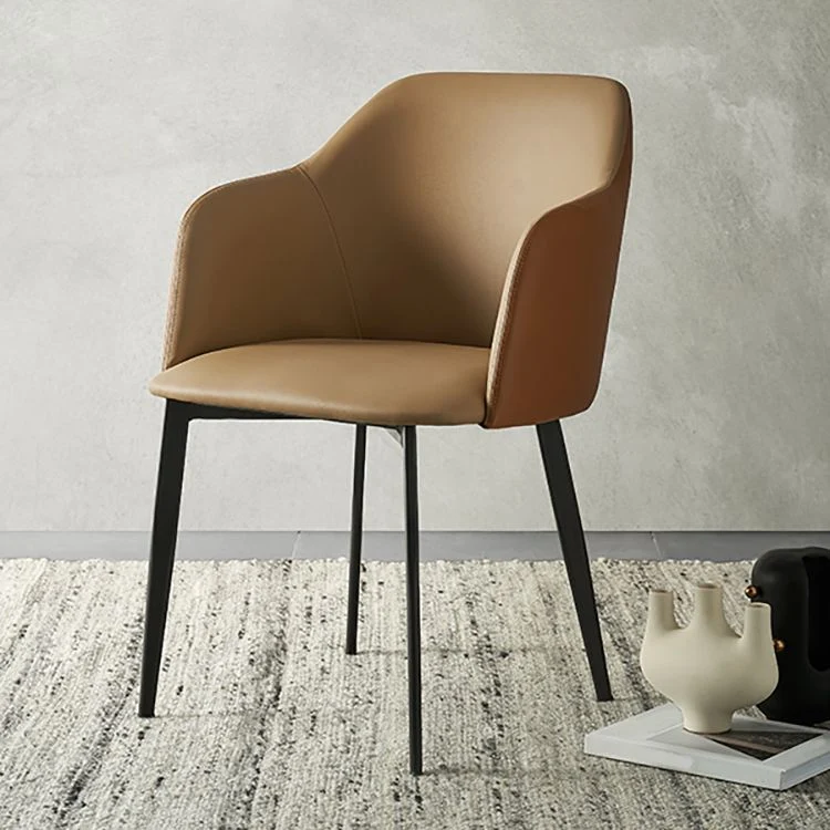 Poltrone da pranzo pelle stile moderno Sedie imbottite con schienale solido Clearhalo