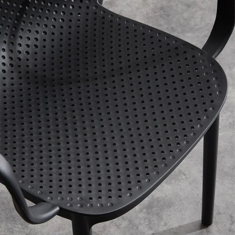 Poltrone da pranzo plastica stile moderno Sedia da pranzo laterale con schienale massiccio Clearhalo