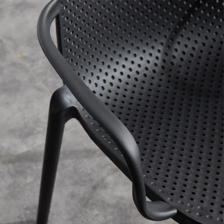 Poltrone da pranzo plastica stile moderno Sedia da pranzo laterale con schienale massiccio Clearhalo