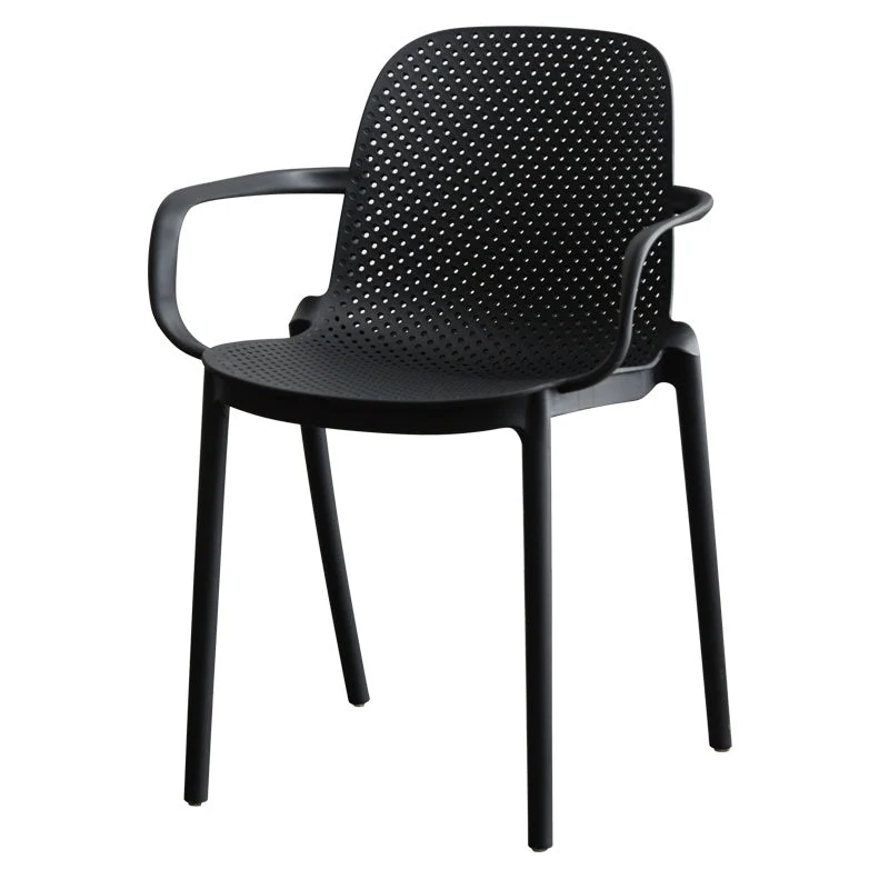 Poltrone da pranzo plastica stile moderno Sedia da pranzo laterale con schienale massiccio Clearhalo