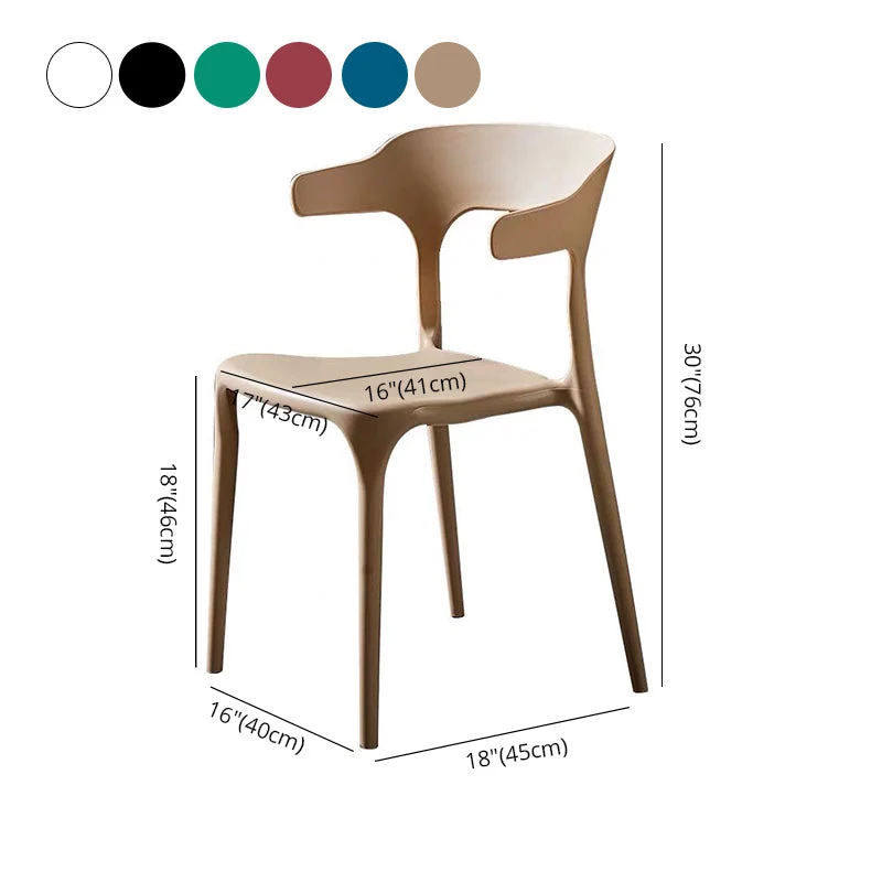 Poltrone da pranzo scandinave plastica Poltrone per la casa con schienale aperto (set di 4) Clearhalo