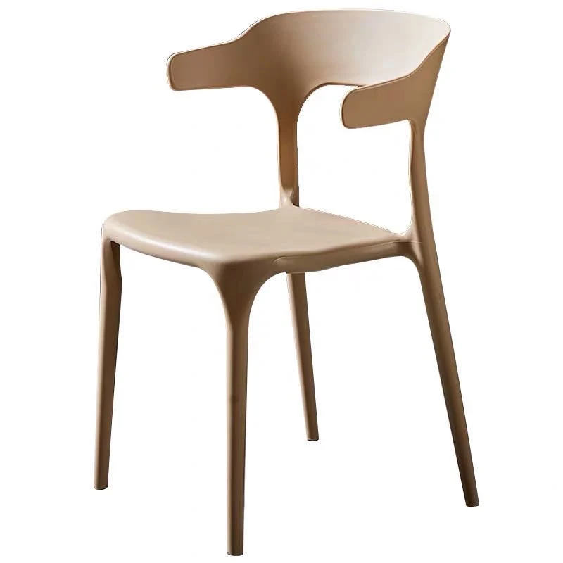 Poltrone da pranzo scandinave plastica Poltrone per la casa con schienale aperto (set di 4) Clearhalo