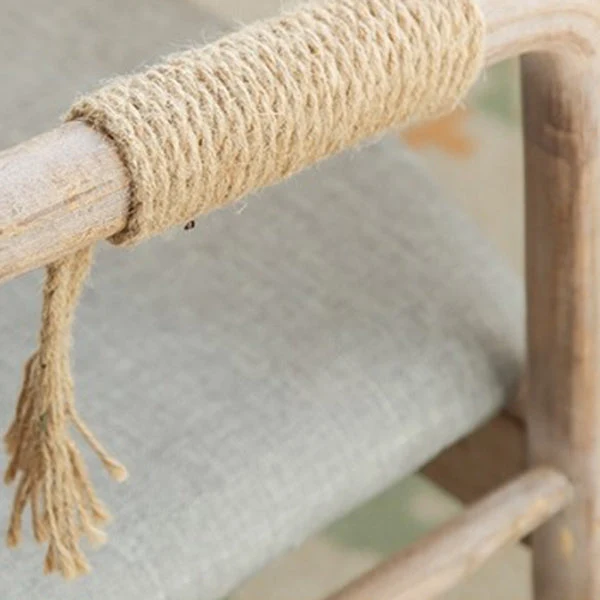 Poltrone da pranzo stile country Poltrona imbottita con schienale aperto lino per interni Clearhalo