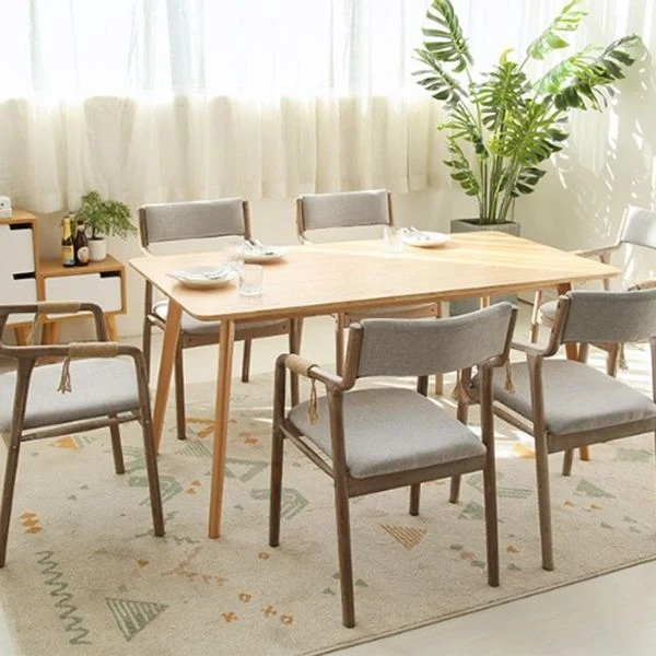 Poltrone da pranzo stile country Poltrona imbottita con schienale aperto lino per interni Clearhalo