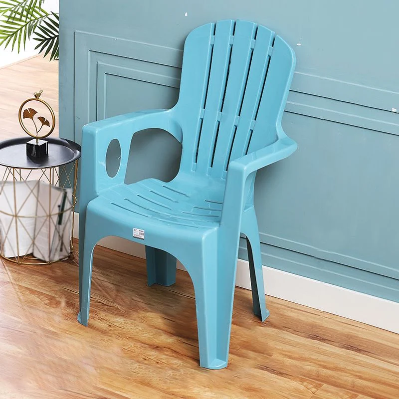 Poltrone da pranzo stile minimalista Sedia laterale impilabile con schienale doghe plastica per uso domestico Clearhalo