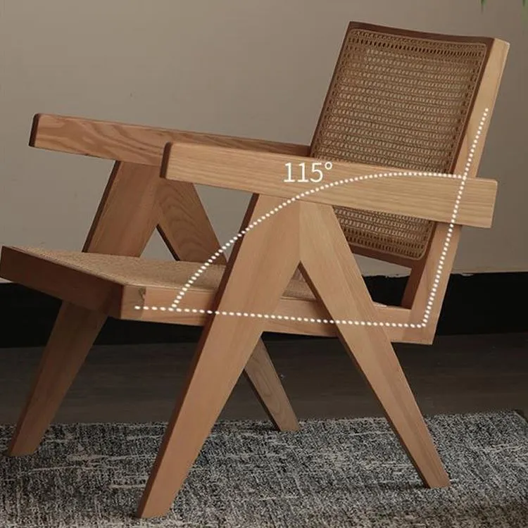 Poltrone da pranzo tradizionali legno con schienale canna per uso domestico Clearhalo