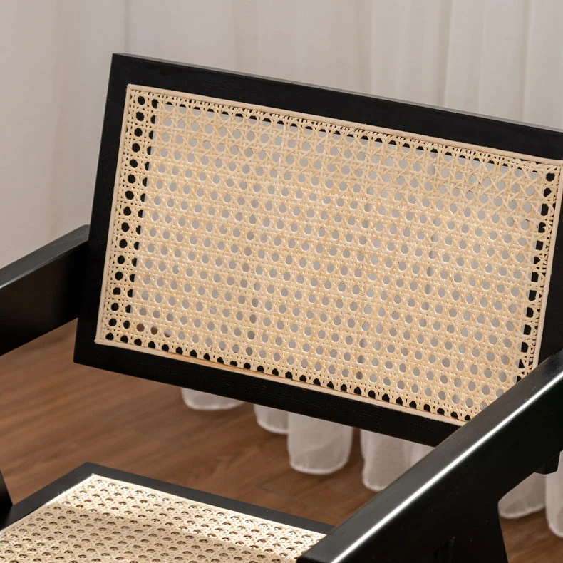 Poltrone da pranzo tradizionali legno massello per sala da pranzo con finitura opaca e schienale canna Clearhalo