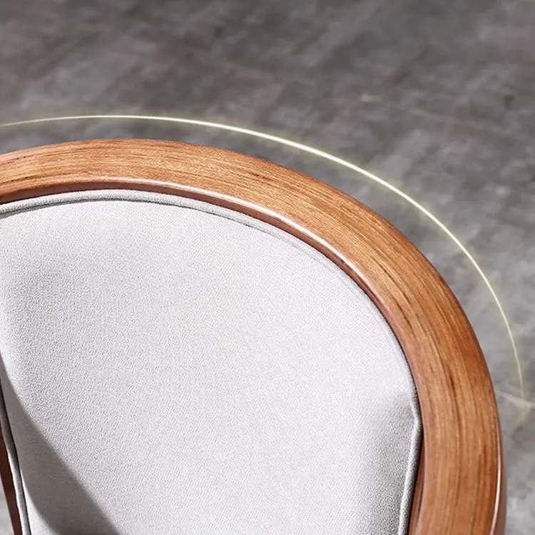 Poltrone da pranzo tradizionali legno Sedia da pranzo tessuto di lino per uso ristorante Clearhalo
