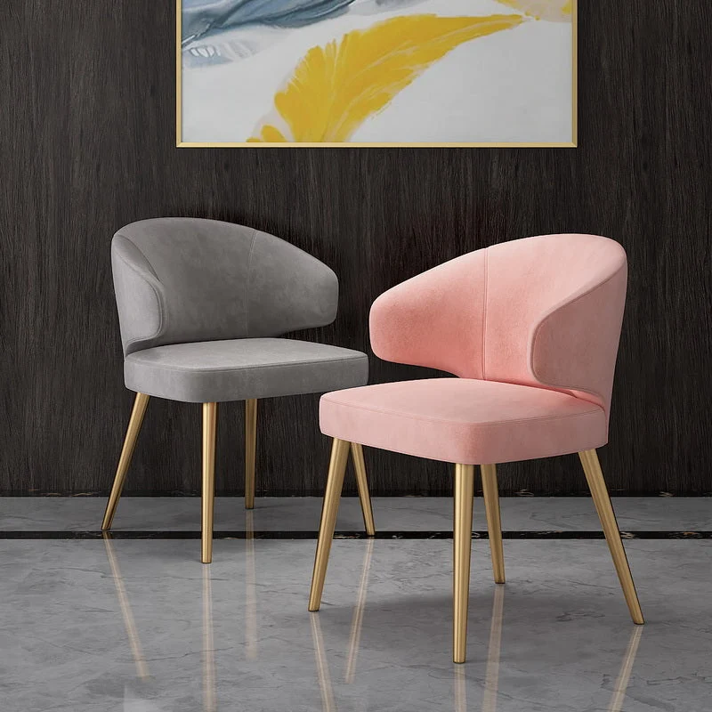 Poltrone da sala da pranzo metallo nordico Poltrone da pranzo velluto per ristorante Clearhalo