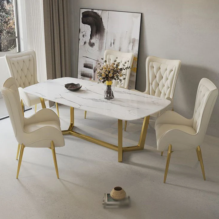Poltrone da sala da pranzo metallo stile nordico, sedia laterale con schienale alto per uso domestico Clearhalo