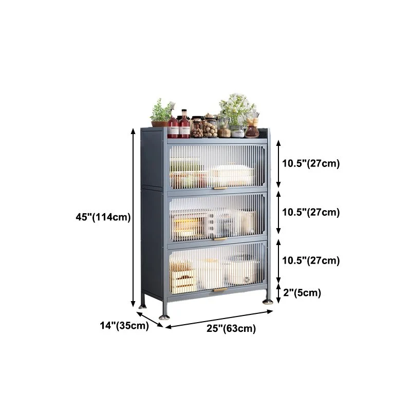 Sala da pranzo Minimalismo Buffet Server Server da pranzo con porte vetro e struttura metallo Clearhalo