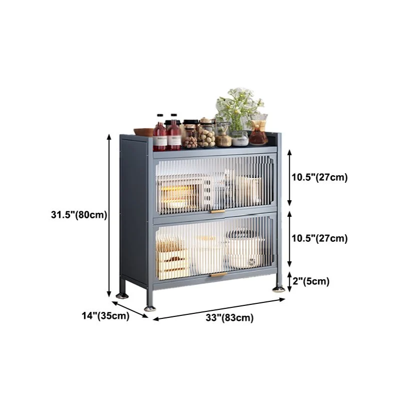 Sala da pranzo Minimalismo Buffet Server Server da pranzo con porte vetro e struttura metallo Clearhalo