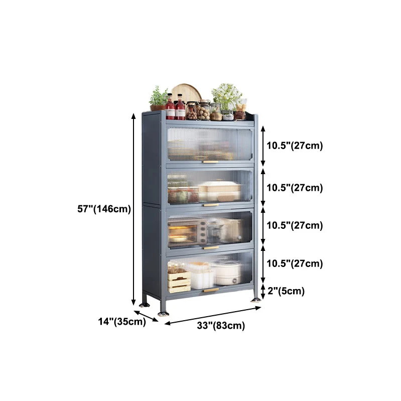 Sala da pranzo Minimalismo Buffet Server Server da pranzo con porte vetro e struttura metallo Clearhalo